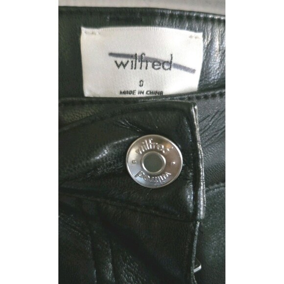 Aritzia Wilfred Pants Melina Black Vegan Leather High Rise Straight Leg Womens 0 - Picture 3 of 7
